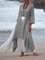 Women Summer Linen 3/4 Sleeve Daytime Crew Neck Asymmetric Dresses