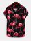 Black Printed Boho V Neck Cotton Shirts & Tops