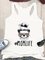 White Sleeveless Round Neck Printed Cotton-Blend Shirts & Tops