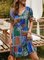 Boho V Neck A-Line Ethnic Dresses