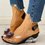 Summer Women Casual Daily Comfy Flower Wedge Middle Heel Sandals