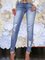Blue Ripped Casual Denim Pants