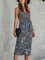 Black Boho V Neck Sheath Polka Dots Dress