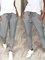 Gray Striped Casual Pockets Lace up Pockets