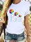 Cotton-Blend Round Neck Casual Short Sleeve Shirts & Tops