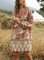 Boho Tribal V Neck Holiday Floral-Print Dresses