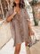 Loose 3/4 Sleeve Beach Shirt Mini Dress