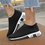 Black All Season Flat Heel Fly-Woven Fabric Sneakers