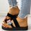 Women Casual Summer Double Flower Comfy Slip On Sandals
