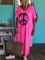 Pink V Neck Short Sleeve Tribal Dresses