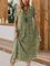 Green Shift Short Sleeve Floral V Neck Dresses