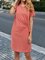 Pink Cotton Solid Short Sleeve Dresses