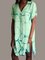 V Neck Abstract Shift Short Sleeve Dresses