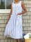 Women Striped Caftan Pockets Shift Casual Dresses