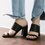 Women Slide Chunky Heel Pu Date Summer Solid Sandals