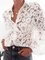 White Floral Shirt Collar Shirts & Tops