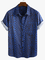 Deep Blue Cotton V Neck Boho Shirts & Tops