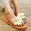 Women's Flat Heel Frangipani Flip Flop Sweet Slippers