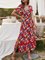 V Neck Dresses A-Line Vintage Maxi Dress