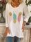 White Short Sleeve Printed Cotton-Blend Shirts & Tops