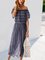 Blue Shift Off Shoulder Sexy Linen Dresses