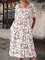 Women Floral Caftan Pockets Summer Dresses