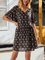 Black Floral Short Sleeve Dresses