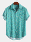 As Picture Printed Boho Cotton V Neck Shirts & Tops