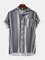 Black Striped Shirt Collar Casual Shirts & Tops