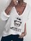 White Patchwork Long Sleeve Shirts & Tops