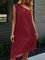 Wine Red Satin Solid Shift Sexy Dresses