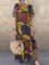 Vintage Floral Crew Neck Printed Short Sleeve Maxi Dresses
