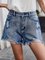 Blue Basic Denim Washed Solid Pant