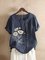 Floral Simple Short Sleeve Cotton Shirts & Tops