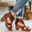 Zipper Chunky Heel Sandals Adjustable Buckle Vintage Heels