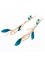 Ethnic style leaf tassel feather long earrings