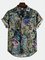 Green Casual Cotton V Neck Printed Shirts & Tops
