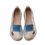 White-Blue All Season Flat Heel Flats