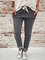 Stripe-Gray Casual Color-Block Pants