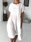 White Short Sleeve Solid Casual Dresses