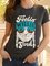 Round Neck Short Sleeve Printed Casual Tops