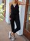 Casual Drawstring Spaghetti-Strap V Neck Jumpsuit