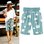Blue Cotton Casual Floral Pants