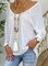 Lace Back V Neck Casual Loose Shirts & Tops