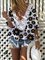 Retro holiday casual loose little daisy V-neck top