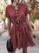 Stand Collar A-Line Daily Stripes Dress