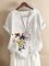 Floral-Print Short Sleeve Casual Shirts & Tops