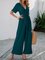 Dark Green Sexy Shift Short Sleeve Cotton One-Pieces