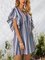 Gray Shift Sleeveless Striped Dresses