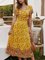 Wrap Lady Short Sleeve V Neck Floral Maxi Dresses